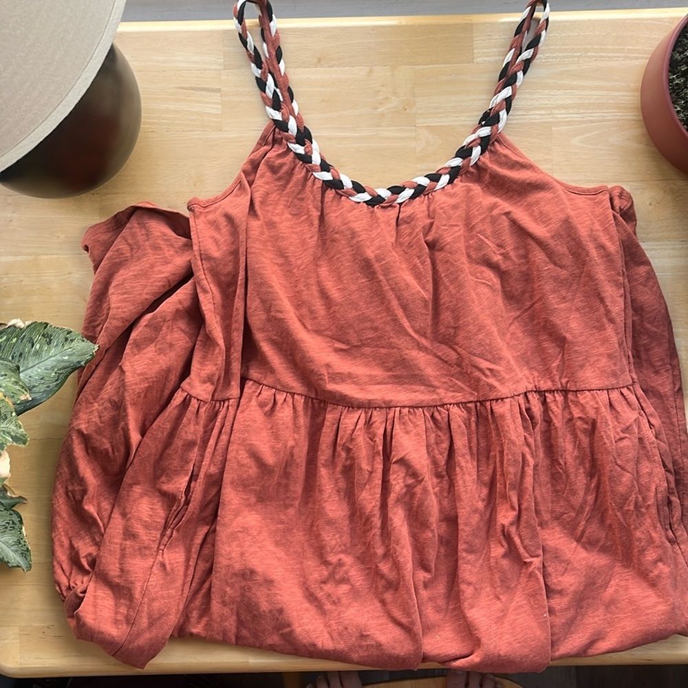 NWT Marine Layer Braided Strap Maxi Dress Baked Clay XL